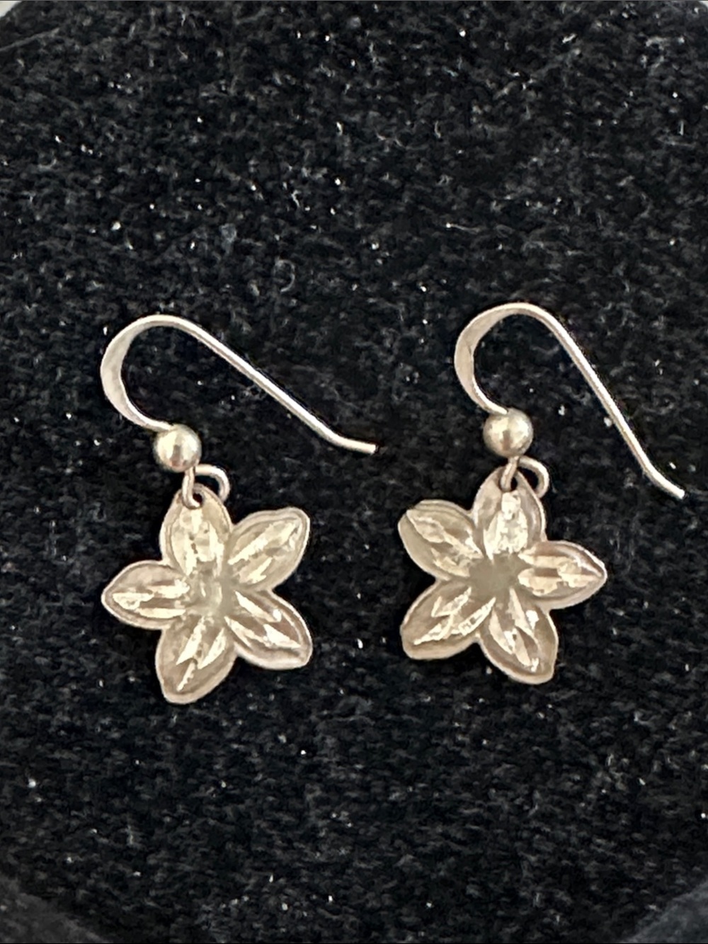 Vintage Sterling Silver Etched Starfish Earrings